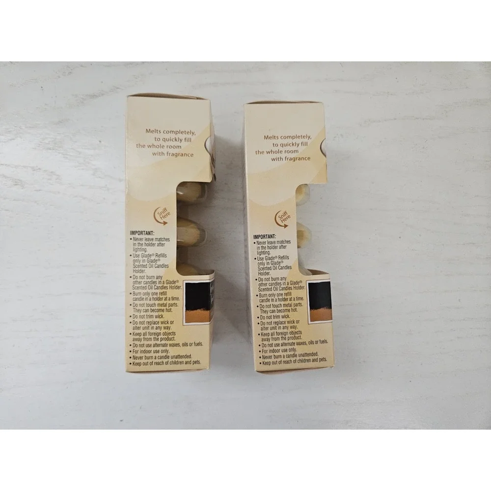 Glade FRENCH VANILLA Scented Oil Candles 6 Refills‎ 2 boxes Retired New Unopened